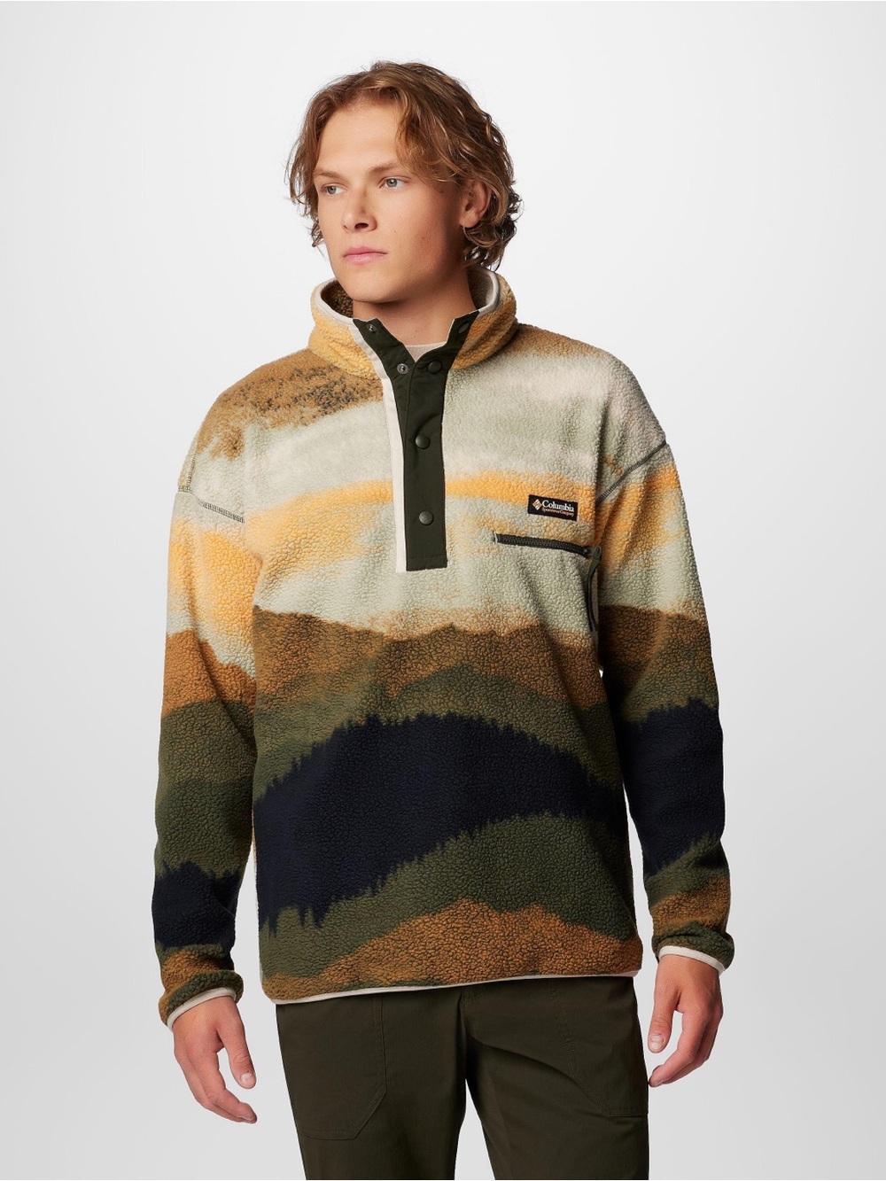 Columbia Men’s Helvetia II Printed Half Snap Printed Fleece Pullover